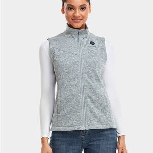 Women’s Heated fleece Gray Zip-Up Vest by Ororo- Brand New